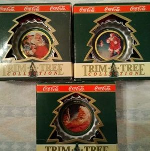 Vintage Coca Cola bottle cap ornaments NIB